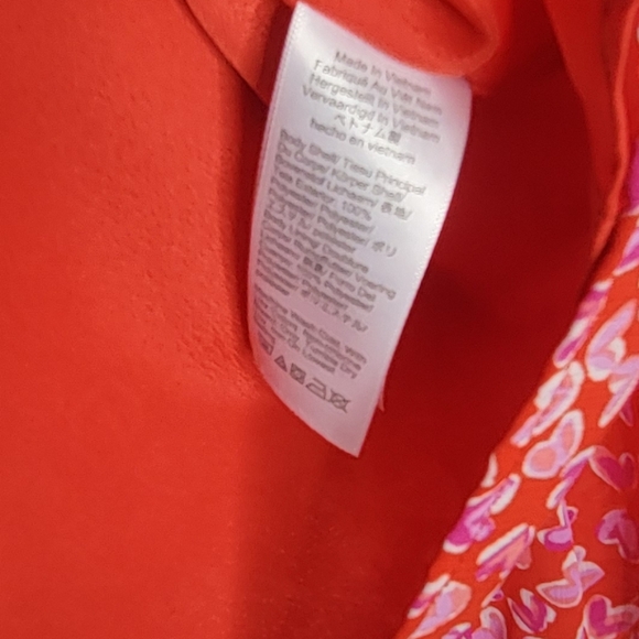 J.Crew Heart Print Blouse Women’s M Red Pink Long Sleeve Romantic Top - Picture 4 of 9